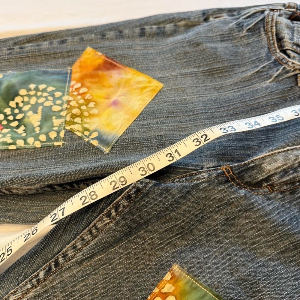 Artistic Patchwork Boot Cut Jeans - image 6